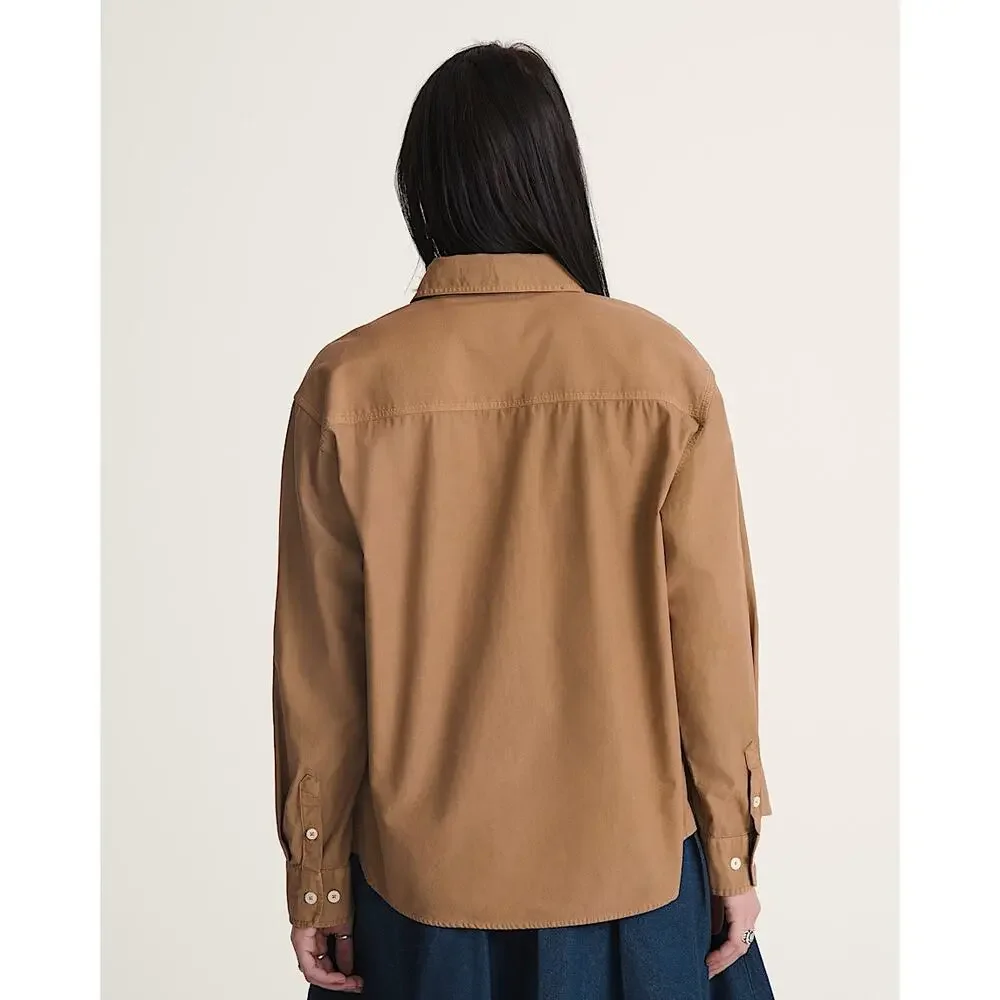 NWT Vans Women's Canvas Utility Shirt in Dachshund Brown size Small - Picture 2 of 9